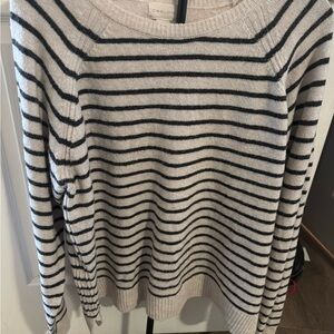 Caslon Black and off White Striped Sweater